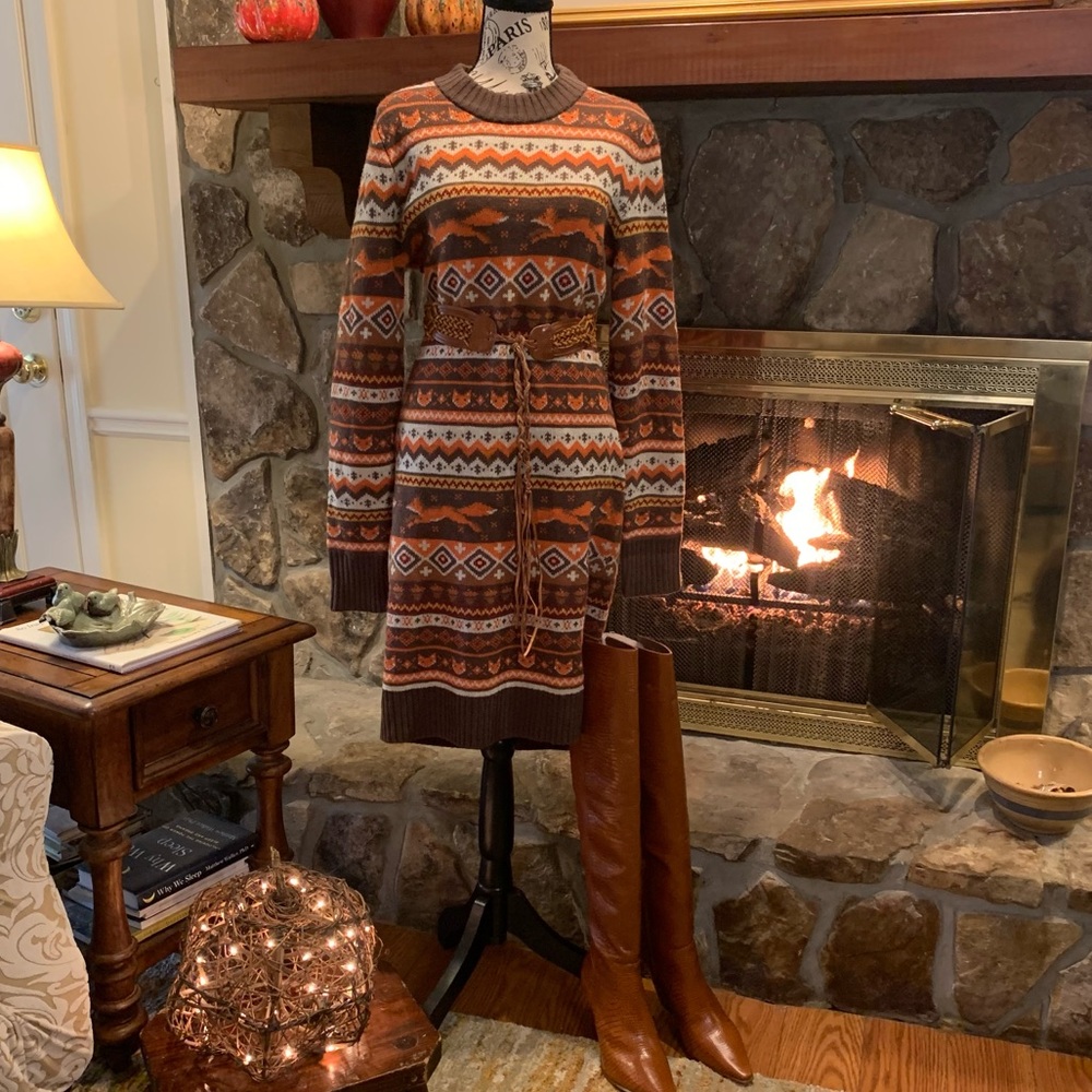 Kiel James Patrick Fall Fox Sweater Dress